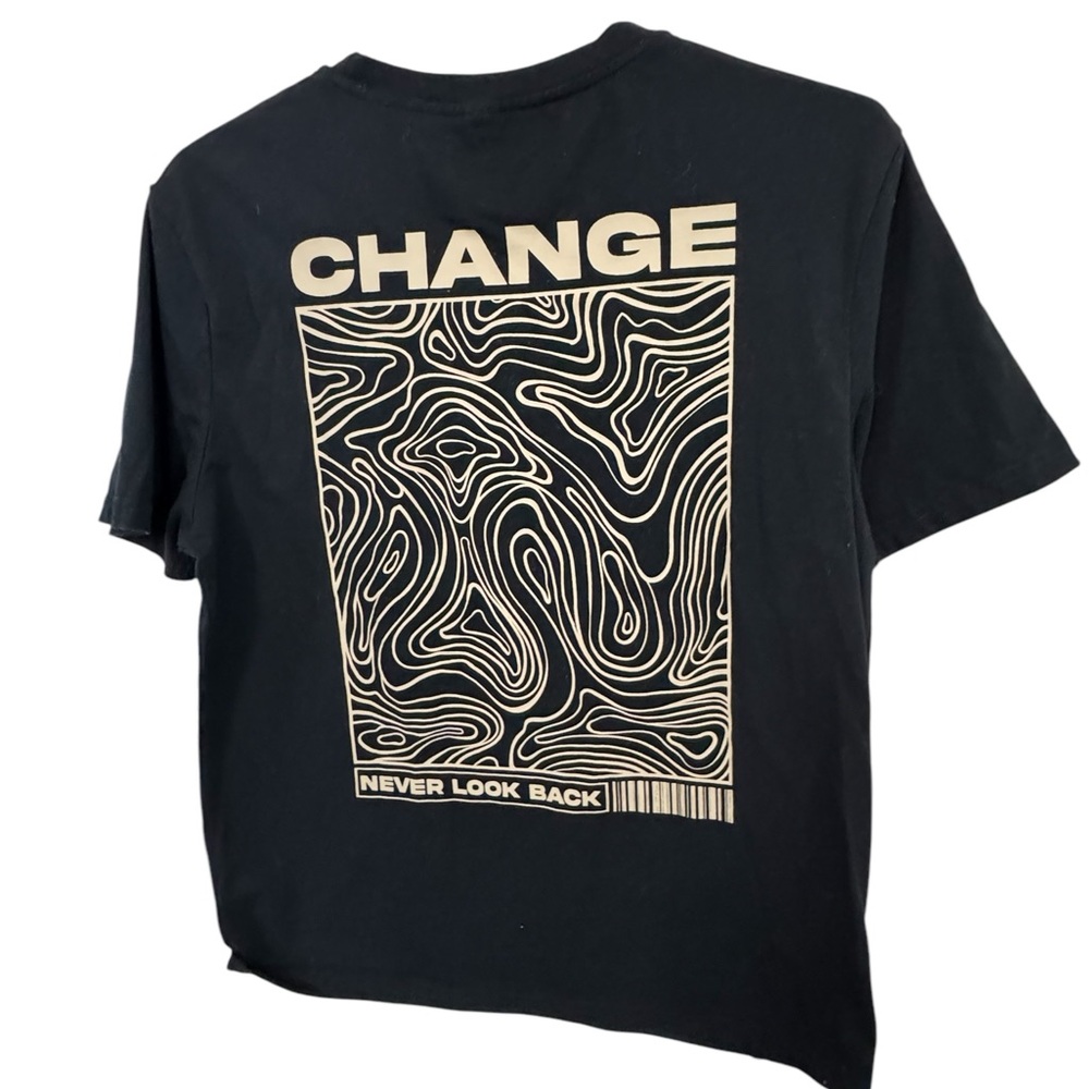 Change Manfinity Black & White Graphic Tee Men’s S MINTY